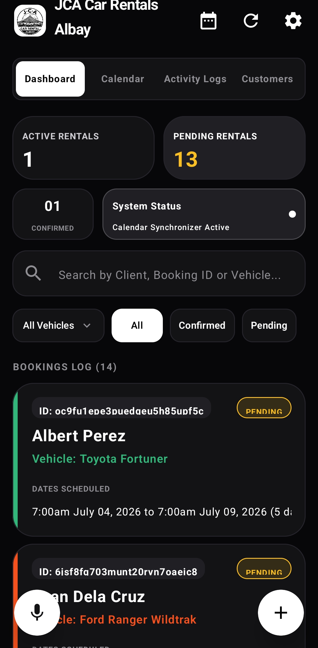Car Rental Admin Dashboard App